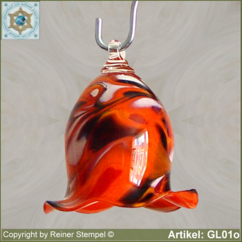 Glocke aus Glas, sehr dekorativ in Farbe und Form GL01o.