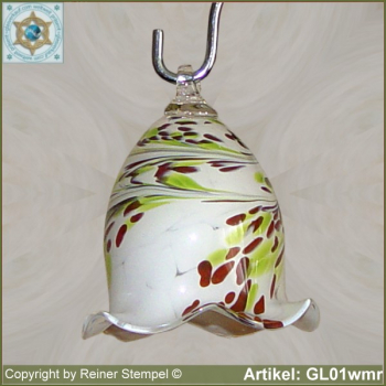Glocke aus Glas, sehr dekorativ in Farbe und Form GL01wmr.