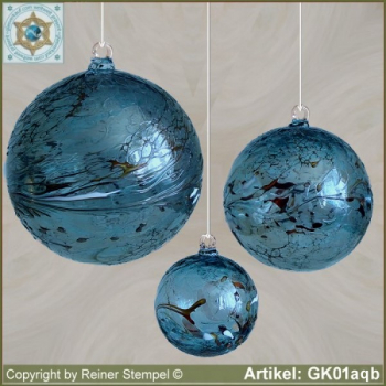 Glass ball as glass decoration, exklusive, unique GK01aqb