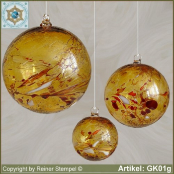 Glass ball as glass decoration, exklusive, unique GK01g