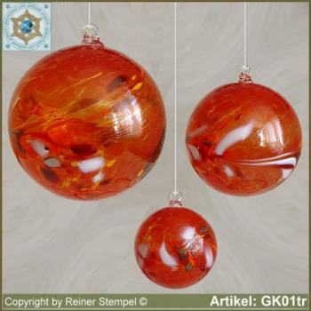 Glass ball as glass decoration, exklusive, unique GK01tr