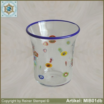 Glass beaker by millefiori design MIB01db