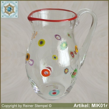 Glass pitcher by millefiori design MIK01r