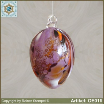 Osterei aus Glas farbenfrohe Osterdekoration OE01fl