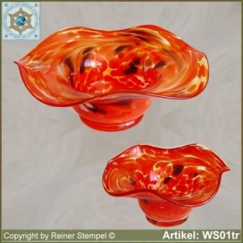 Glass bowl decorative in color and shape