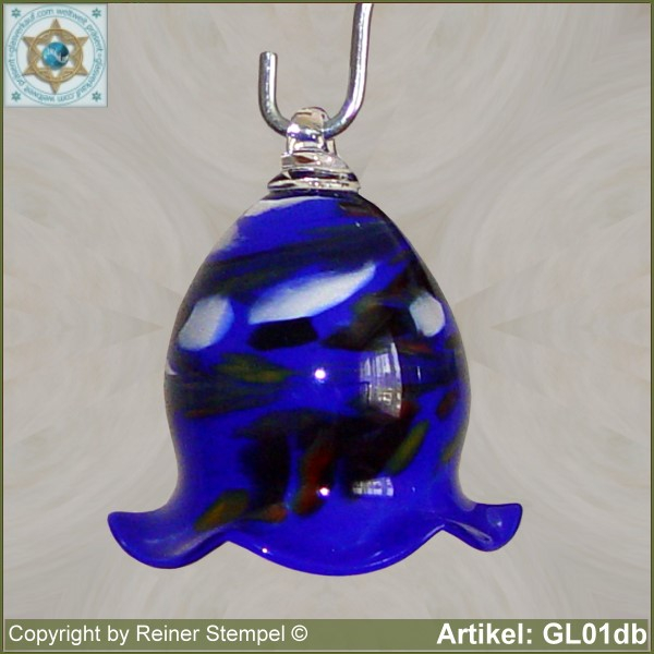 Glocke aus Glas, sehr dekorativ in Farbe und Form GL01db.