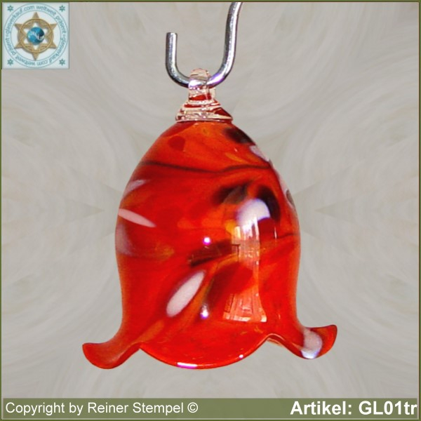 Glass bell, very decorative in color and shape GL01tr.