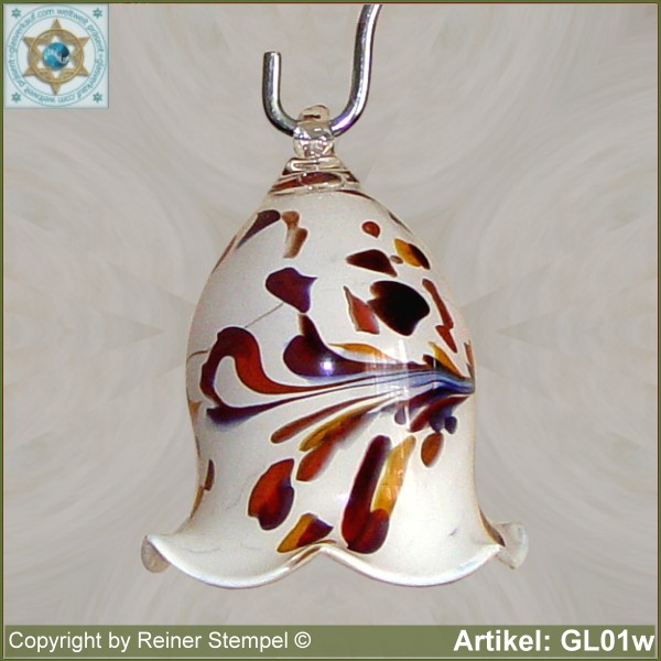 Glass bell, very decorative in color and shape GL01w.