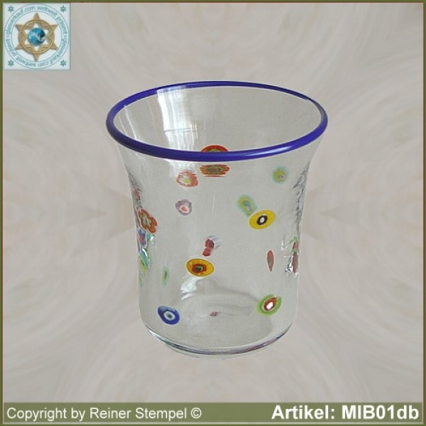 Glass beaker by millefiori design