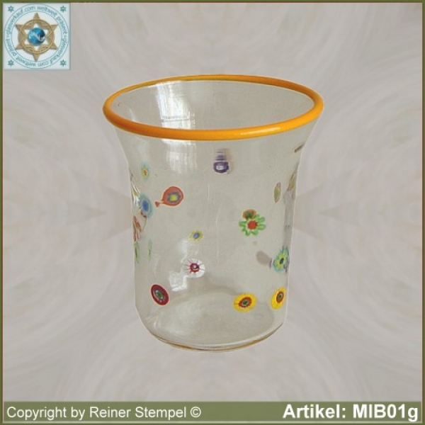Glass beaker by millefiori design