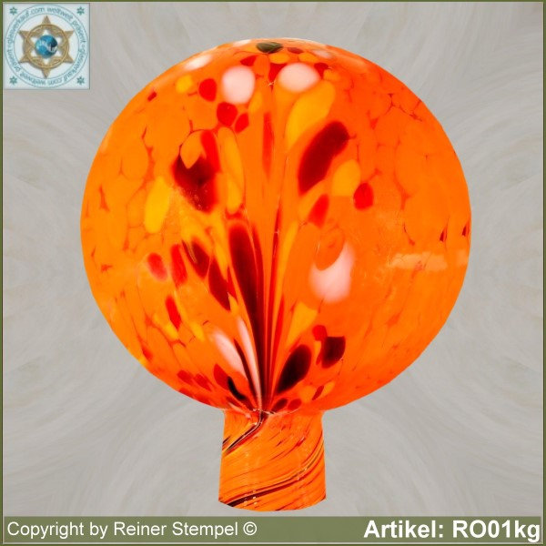 Rosenkugel Gartenkugel aus Glas winterfest 12 cm oder 15 cm ø Orange